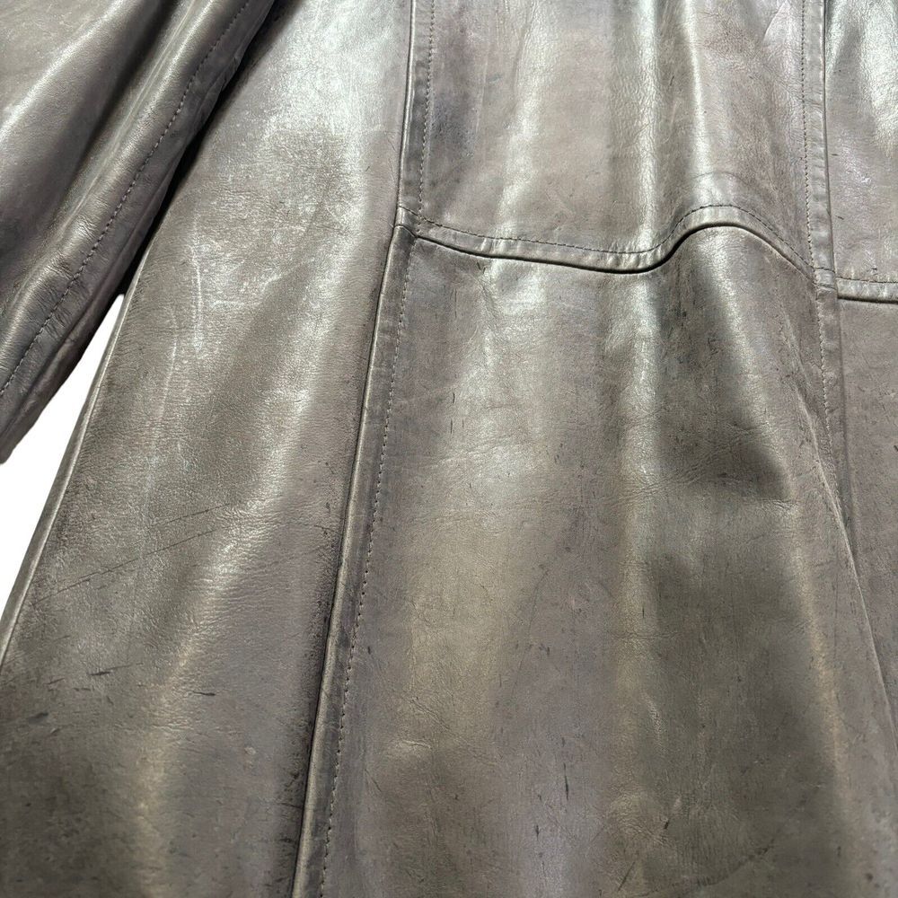 Eddie Bauer Size XLT Genuine Leather Quilted Lining Button Front Jacket - Picture 11 of 11